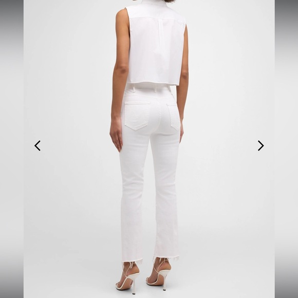 MOTHER The Tripper Ankle Fray Jeans, White, Size 30, Crisp White, Excellent - Picture 5 of 11